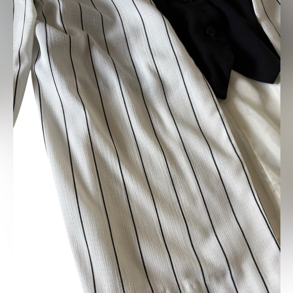 Vintage White Pinstripe button down Vest jacket size M - Picture 13 of 16